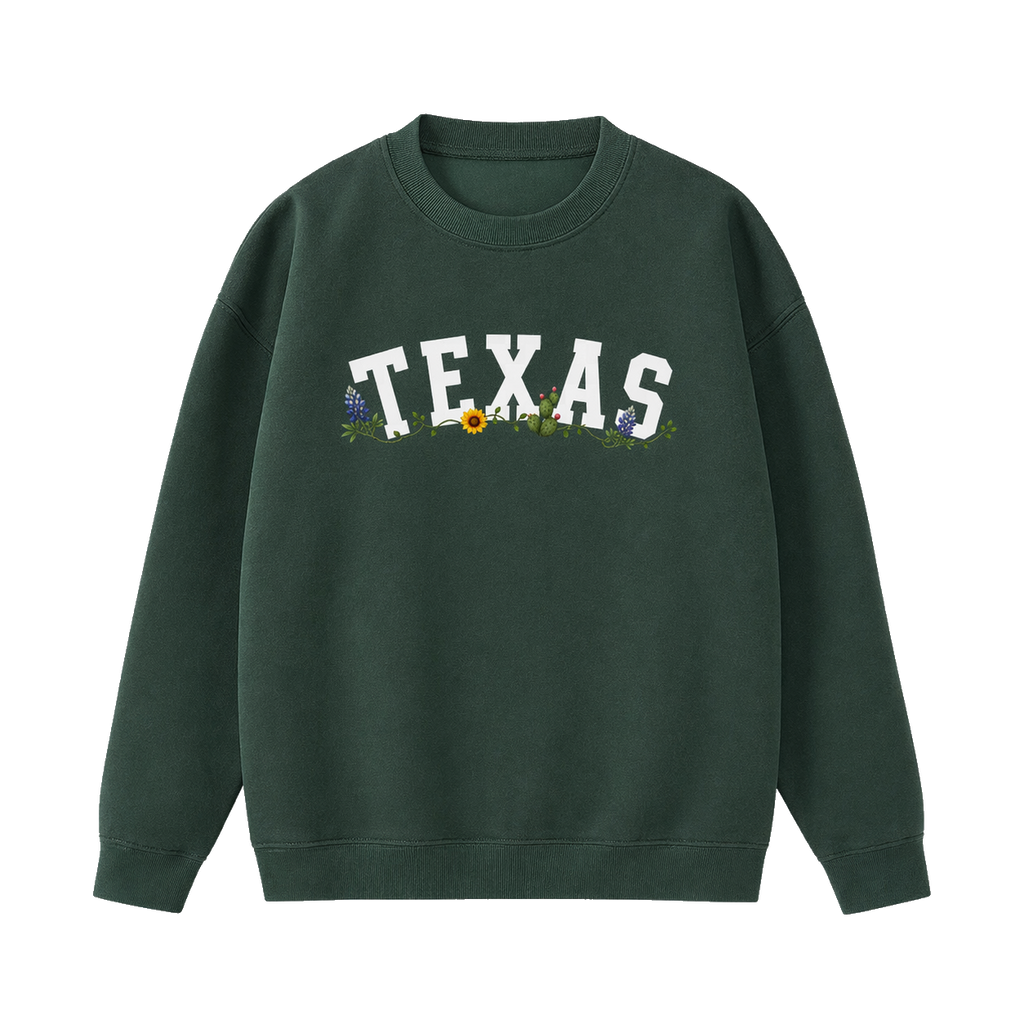 Collection 10 Texas Essential Heavyweight Crewneck Sweatshirt - Dark Green front