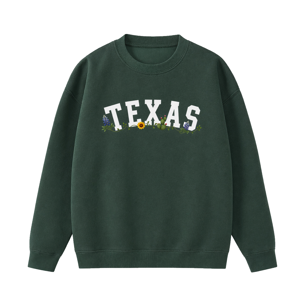 Collection 10 Texas Essential Heavyweight Crewneck Sweatshirt - Dark Green front