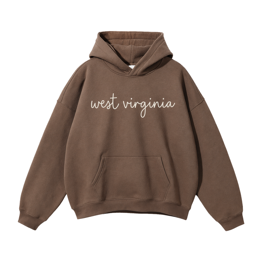Collection 3 West Virginia Oversize Fleeced Hoodie - Brown front