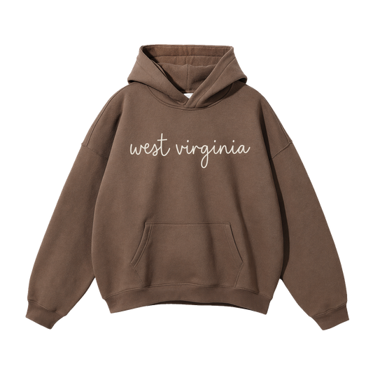 Collection 3 West Virginia Oversize Fleeced Hoodie - Brown front