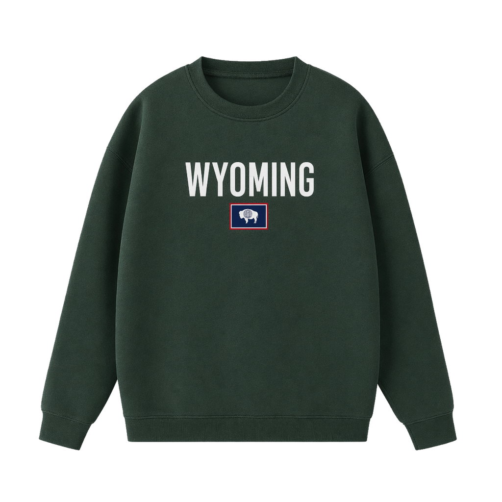 Collection 7 Wyoming Essential Heavyweight Crewneck Sweatshirt - Dark Green front