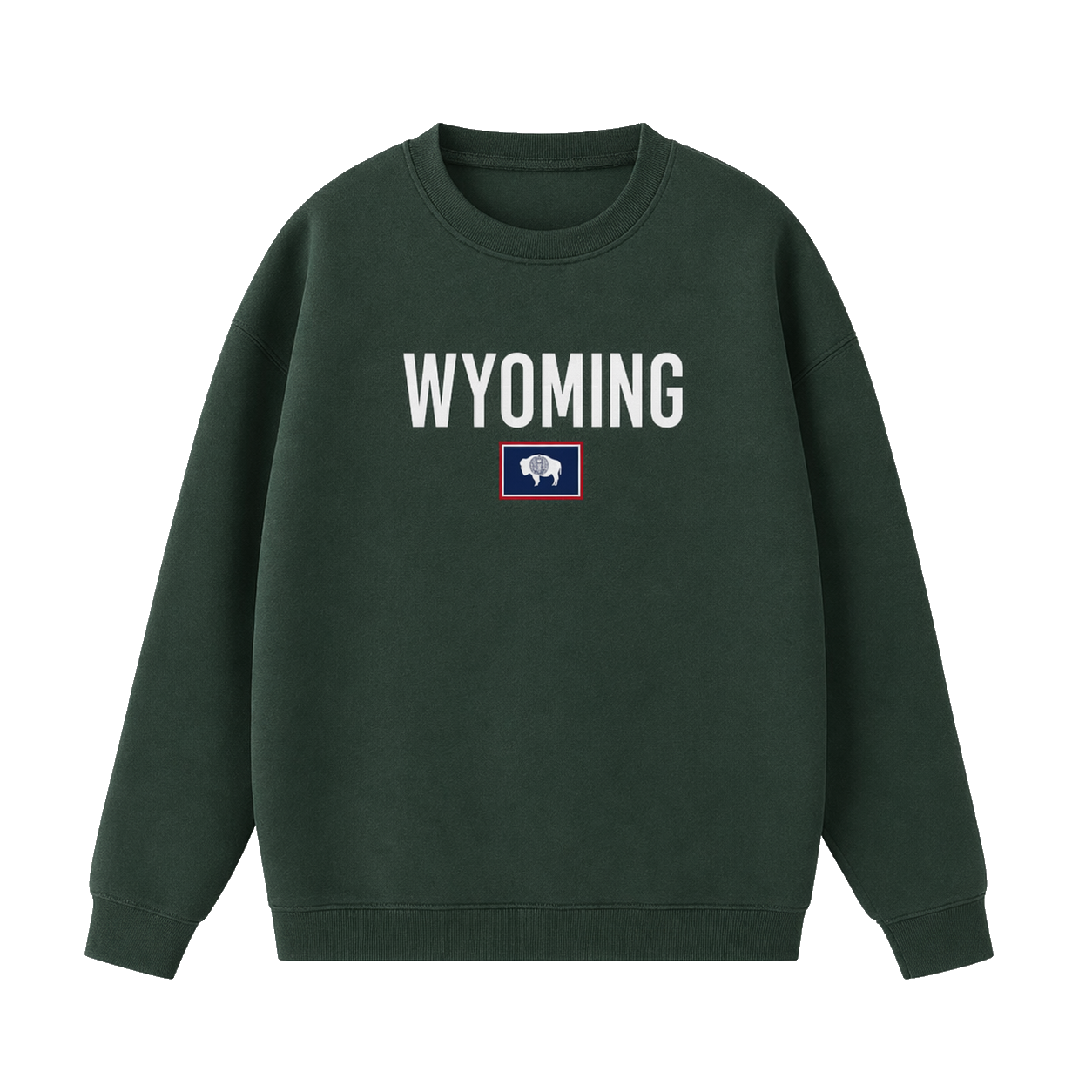 Collection 7 Wyoming Essential Heavyweight Crewneck Sweatshirt - Dark Green front