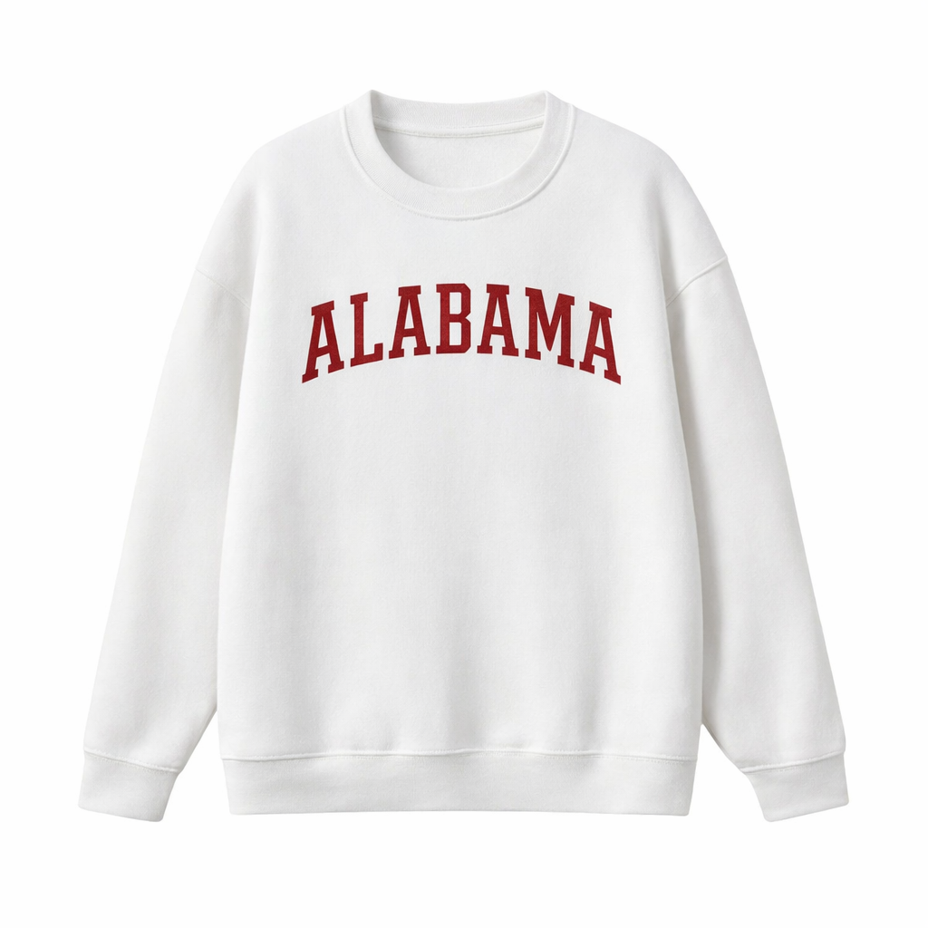 Alabama Essential Heavyweight Crewneck Sweatshirt - White front