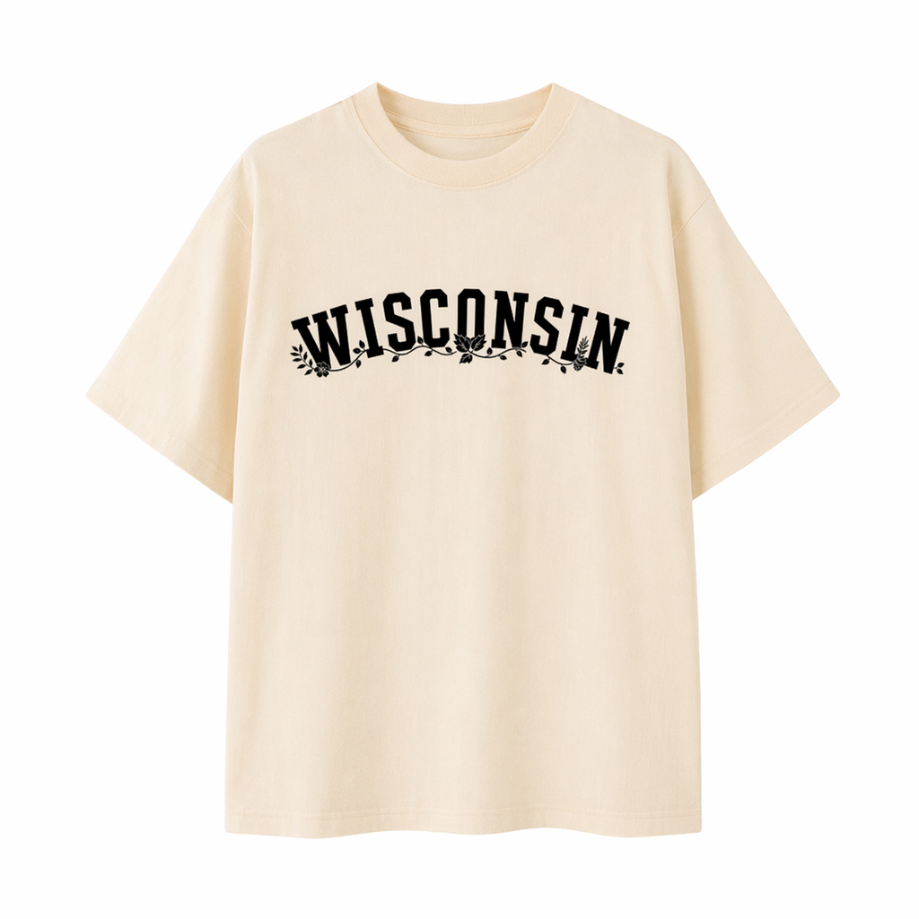 Collection 10 Wisconsin Essential Cotton T-Shirt - Apricot front