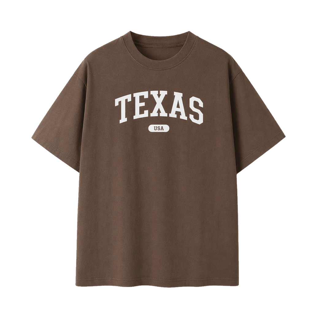 Collection 4 Texas Essential Cotton T-Shirt - Coffee front