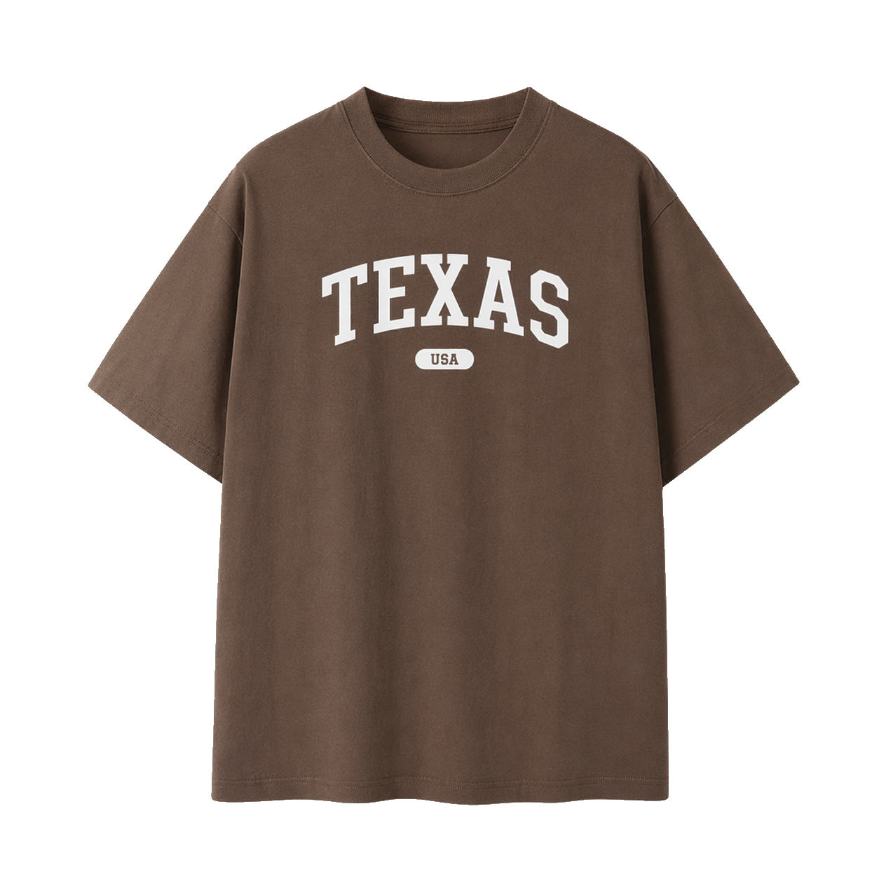 Collection 4 Texas Essential Cotton T-Shirt - Coffee front