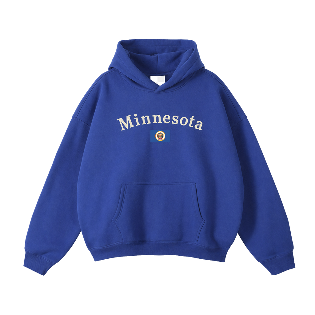 Collection 6 Minnesota Oversize Fleeced Hoodie - Klein Blue front