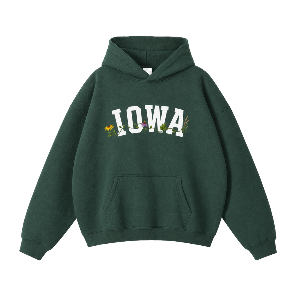 Collection 10 Iowa Oversize Fleeced Hoodie - Eden Green front