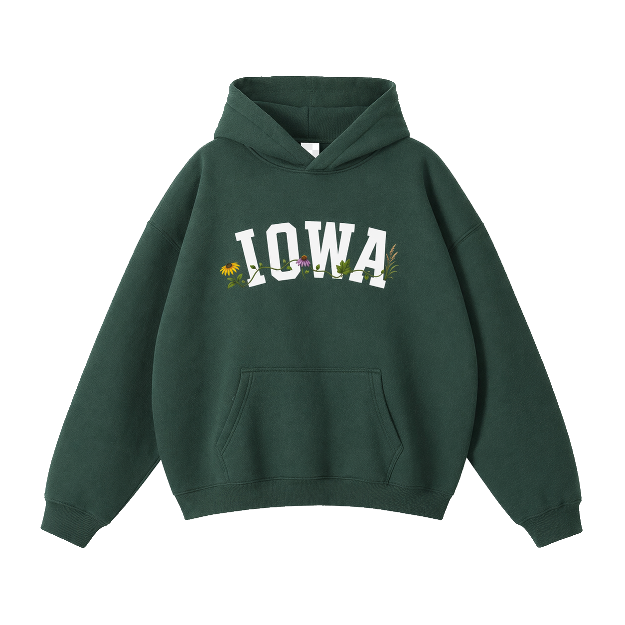 Collection 10 Iowa Oversize Fleeced Hoodie - Eden Green front