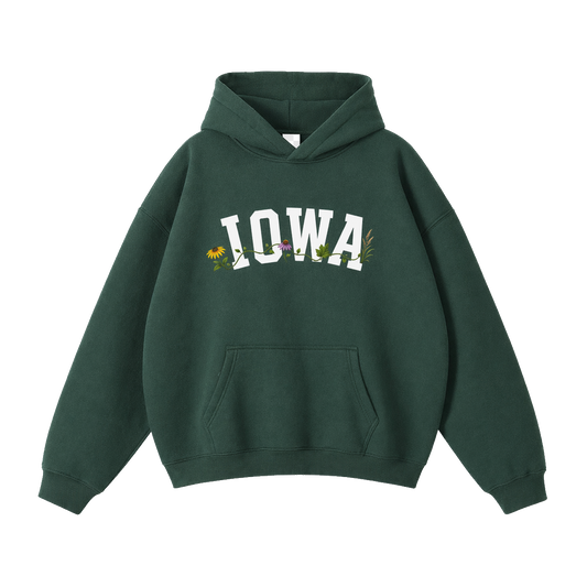 Collection 10 Iowa Oversize Fleeced Hoodie - Eden Green front
