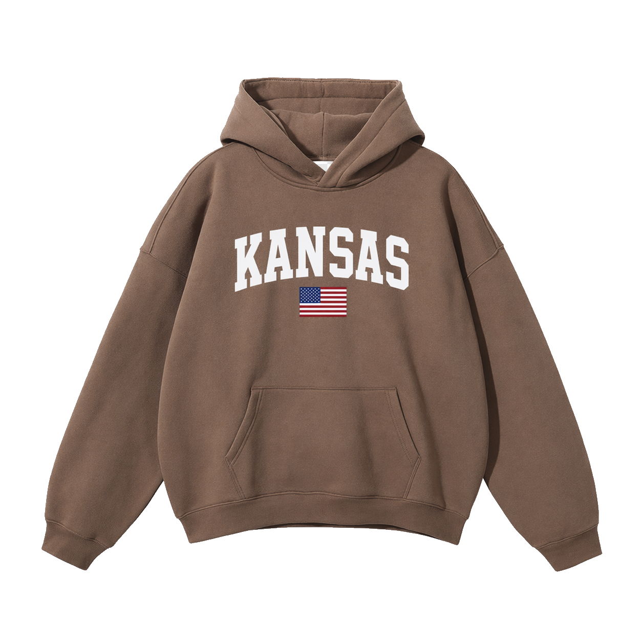 Collection 2 Kansas Oversize Fleeced Hoodie - Brown front