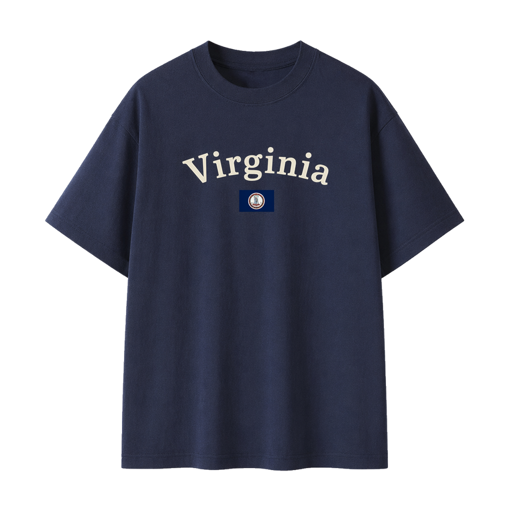 Collection 6 Virginia Essential Cotton T-Shirt - Navy Blue front