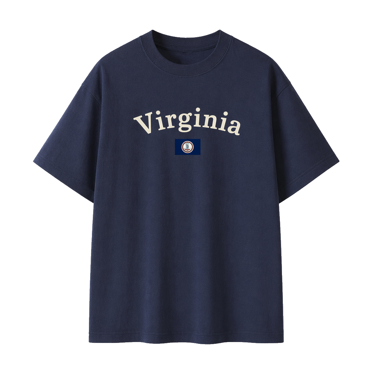 Collection 6 Virginia Essential Cotton T-Shirt - Navy Blue front