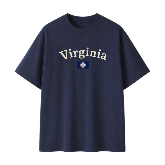 Collection 6 Virginia Essential Cotton T-Shirt - Navy Blue front