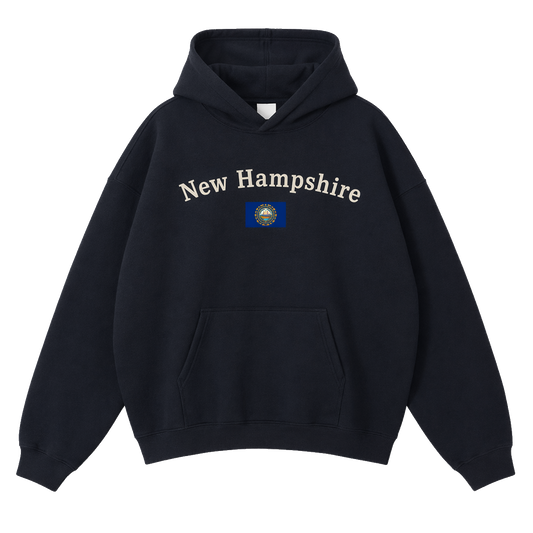 Collection 6 New Hampshire Oversize Fleeced Hoodie - Black front