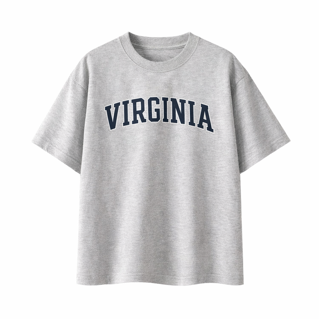 Collection 1 Virginia Essential Cotton T-Shirt - White Gray front