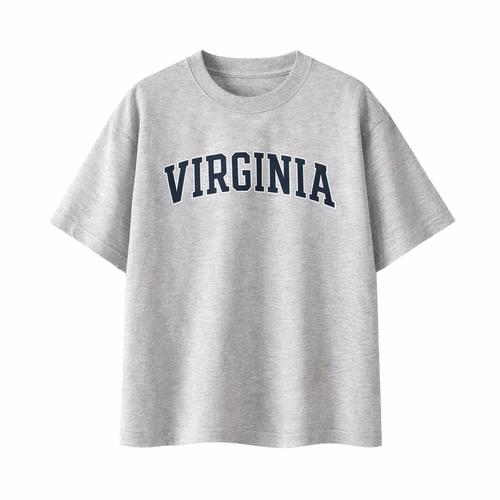 Collection 1 Virginia Essential Cotton T-Shirt - White Gray front
