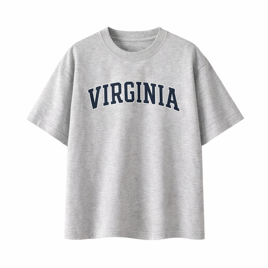 Collection 1 Virginia Essential Cotton T-Shirt - White Gray front