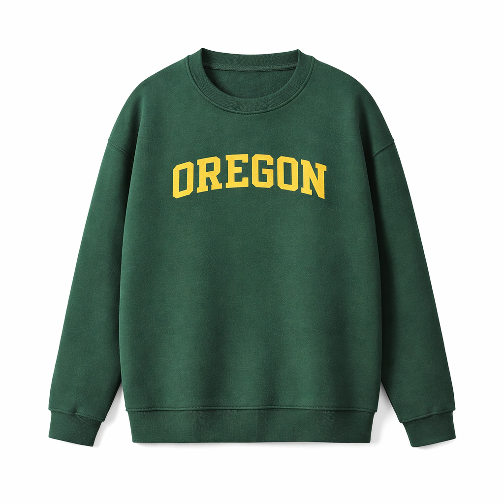 Collection 1 Oregon Essential Heavyweight Crewneck Sweatshirt - Dark Green front