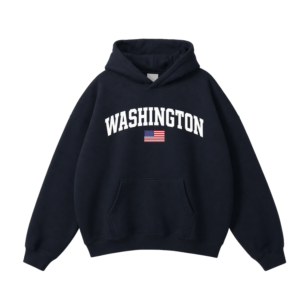 Collection 2 Washington Oversize Fleeced Hoodie - Black front