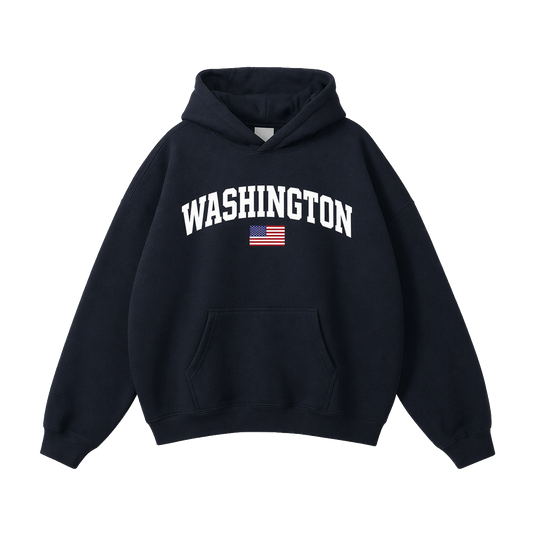 Collection 2 Washington Oversize Fleeced Hoodie - Black front