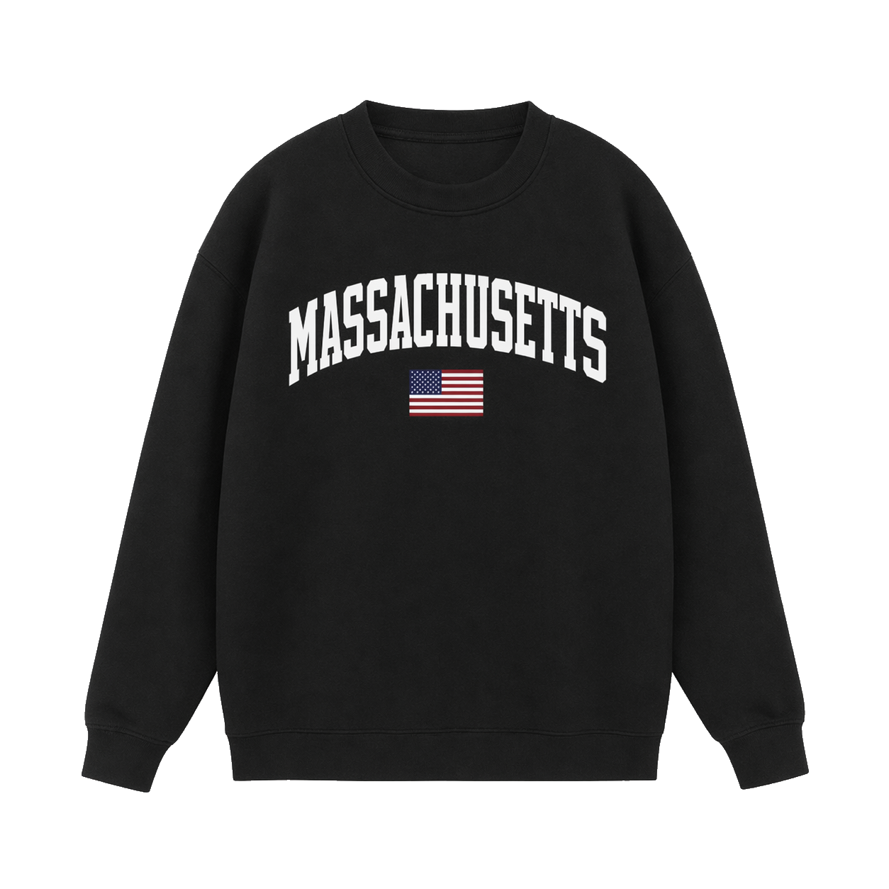 Collection 2 Massachusetts Essential Heavyweight Crewneck Sweatshirt - Black front