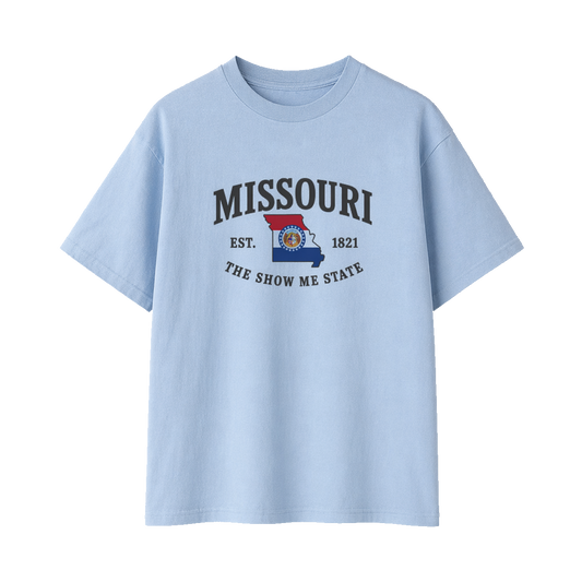 Collection 8 Missouri Essential Cotton T-Shirt - Light Blue front