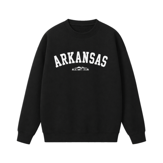 Collection 9 Arkansas Essential Heavyweight Crewneck Sweatshirt - Black front