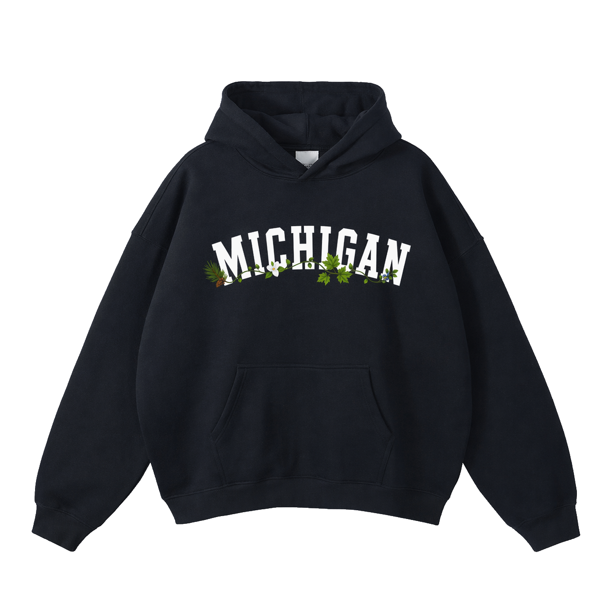 Collection 10 Michigan Oversize Fleeced Hoodie - Black front