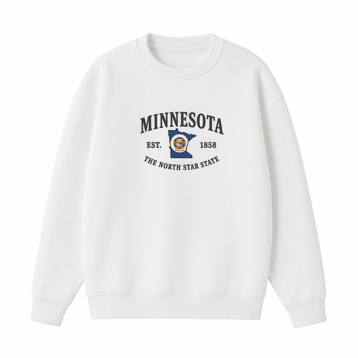Collection 8 Minnesota Essential Heavyweight Crewneck Sweatshirt - White front