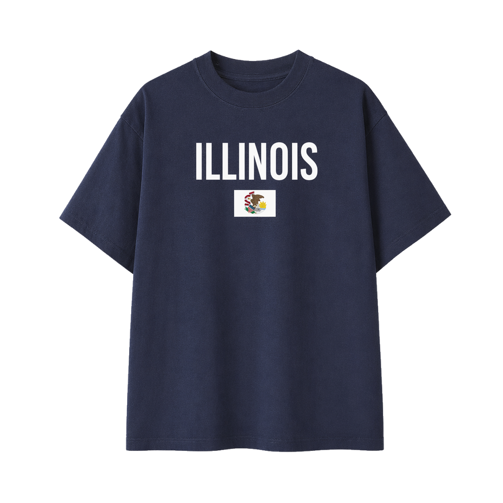 Collection 7 Illinois Essential Cotton T-Shirt - Navy Blue front