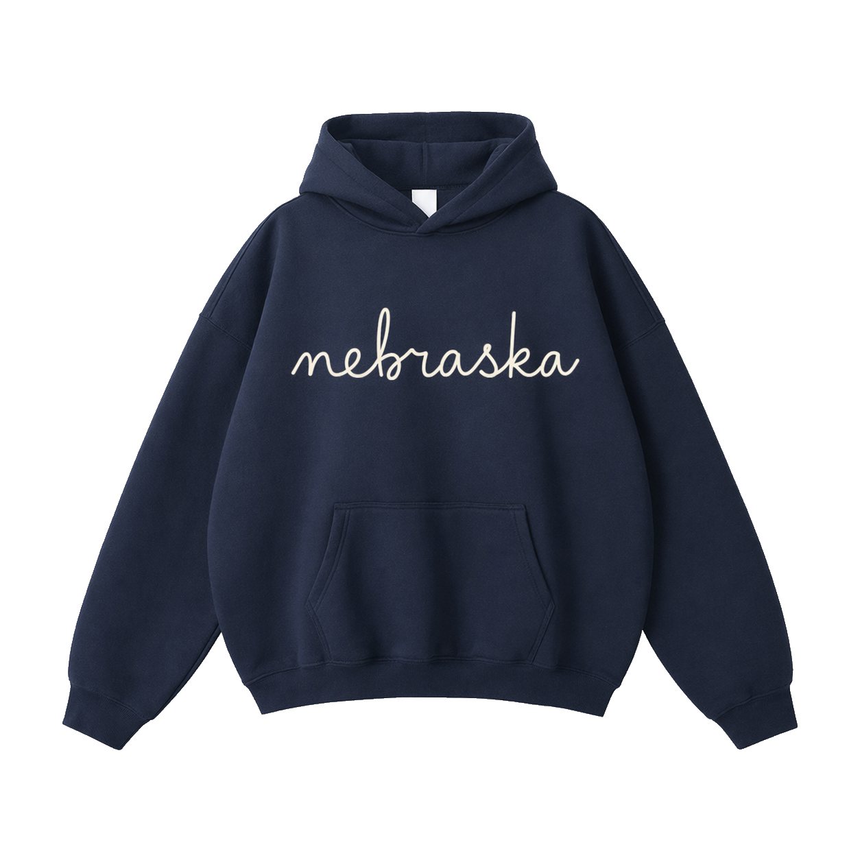 Collection 3 Nebraska Oversize Fleeced Hoodie - Navy Blue front