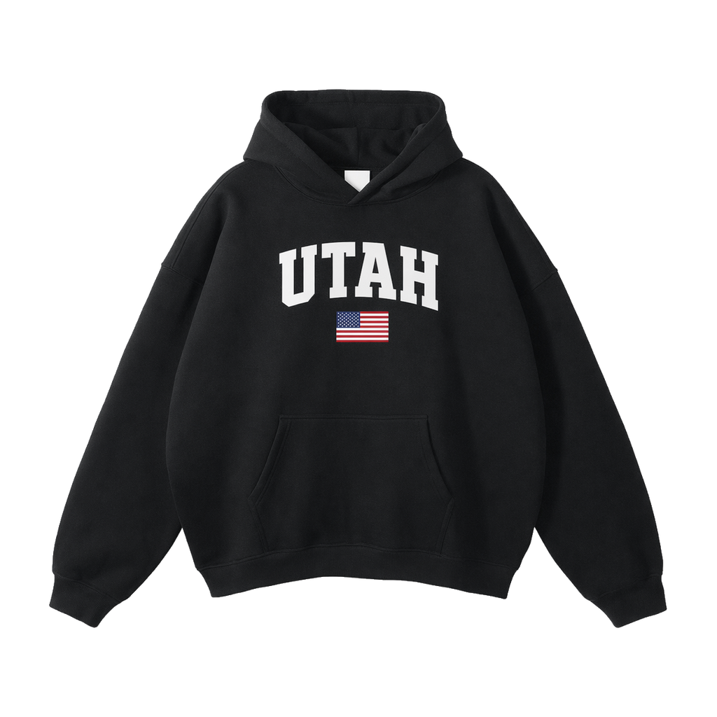 Collection 2 Utah Oversize Fleeced Hoodie - Black front