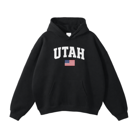Collection 2 Utah Oversize Fleeced Hoodie - Black front