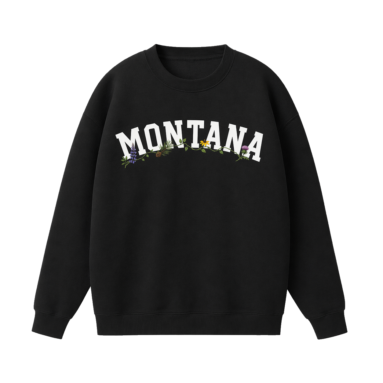 Collection 10 Montana Essential Heavyweight Crewneck Sweatshirt - Black front