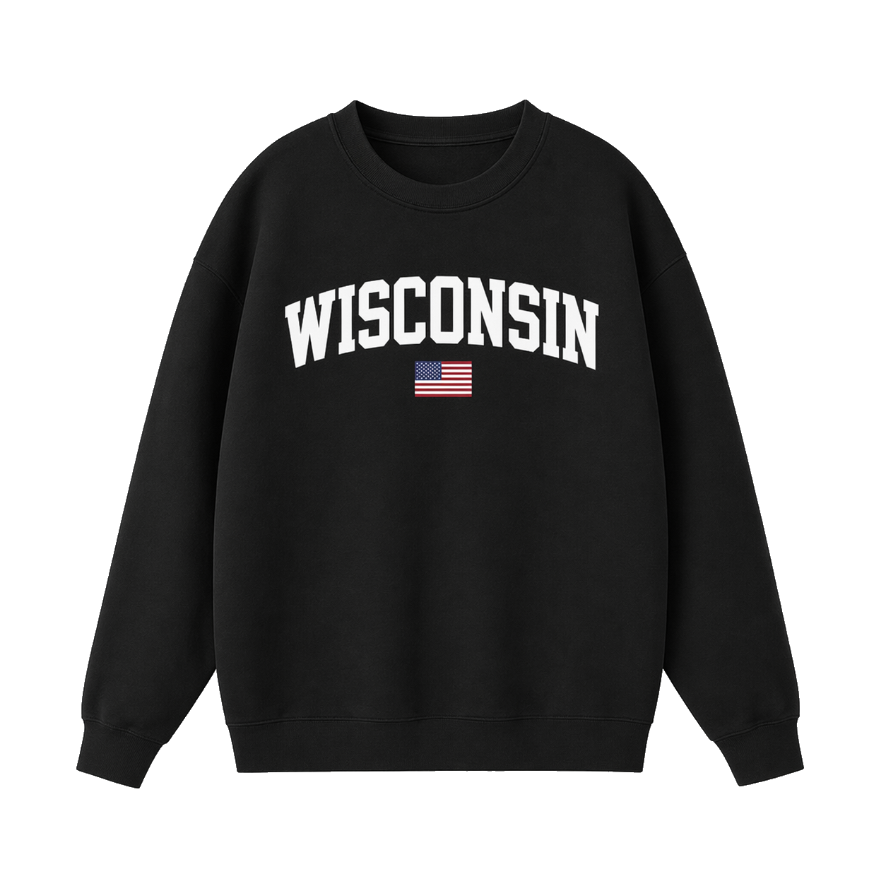 Collection 2 Wisconsin Essential Heavyweight Crewneck Sweatshirt - Black front