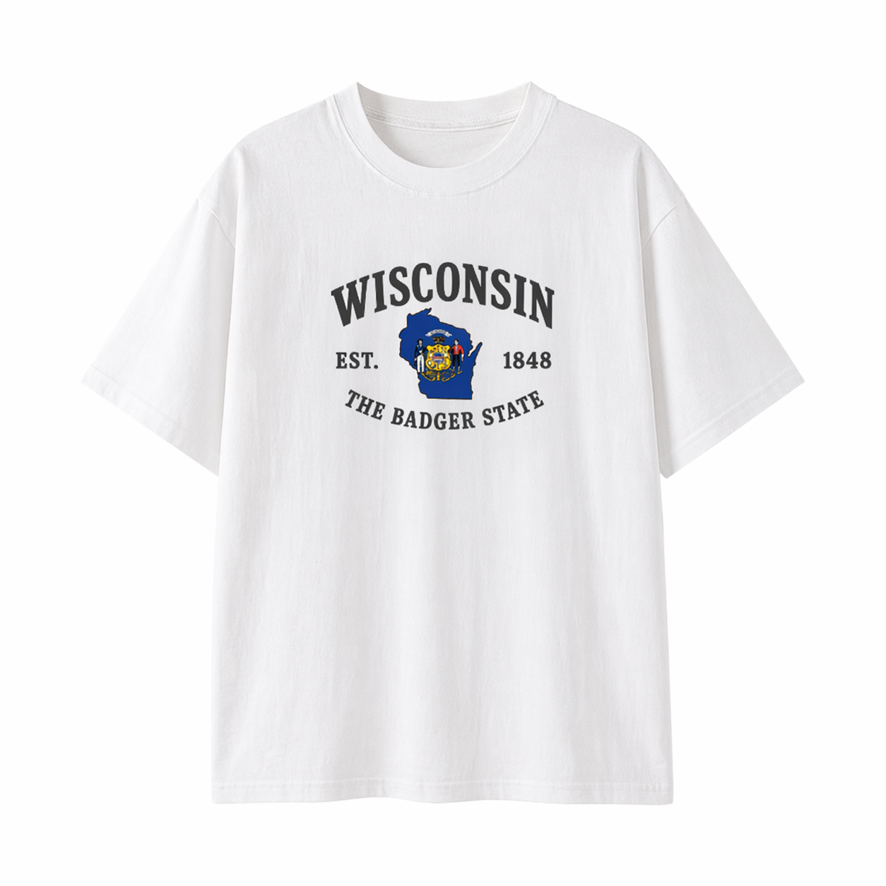 Collection 8 Wisconsin Essential Cotton T-Shirt - White front
