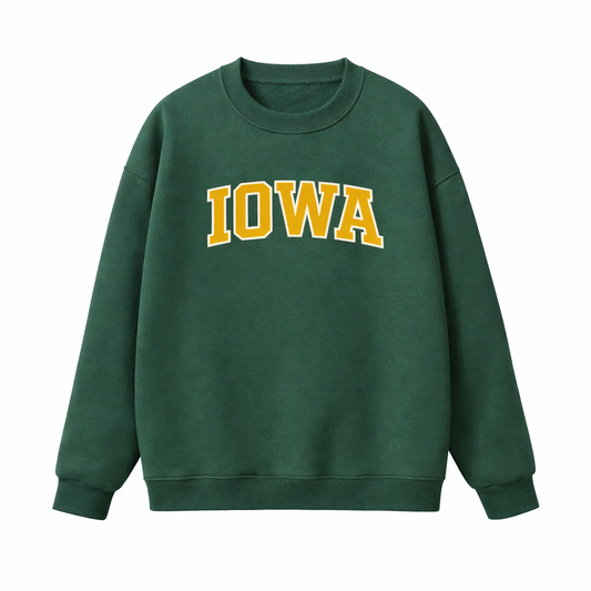 Collection 1 Iowa Essential Heavyweight Crewneck Sweatshirt - Dark Green front