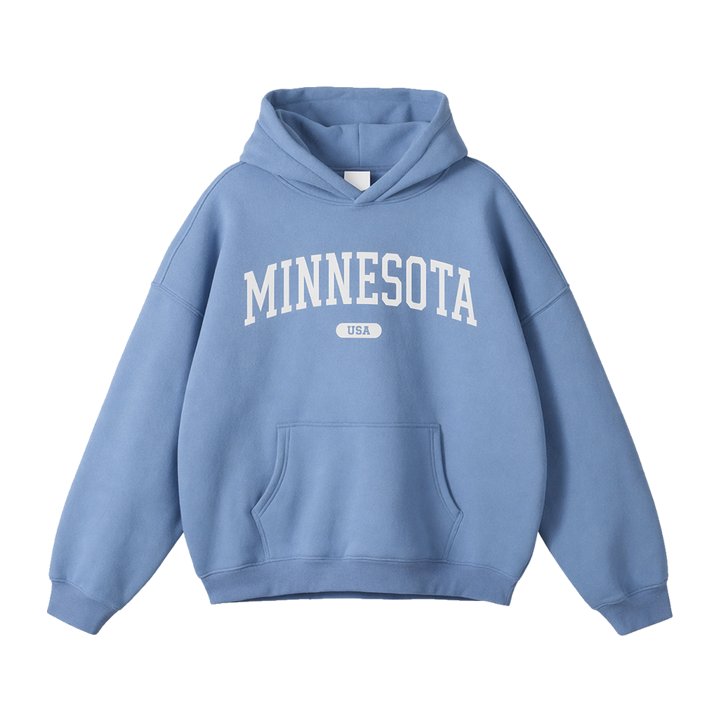 Collection 4 Minnesota Oversize Fleeced Hoodie - Medium Blue front