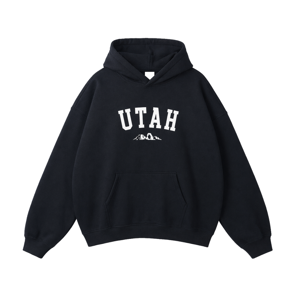 Collection 9 Utah Oversize Fleeced Hoodie - Black front