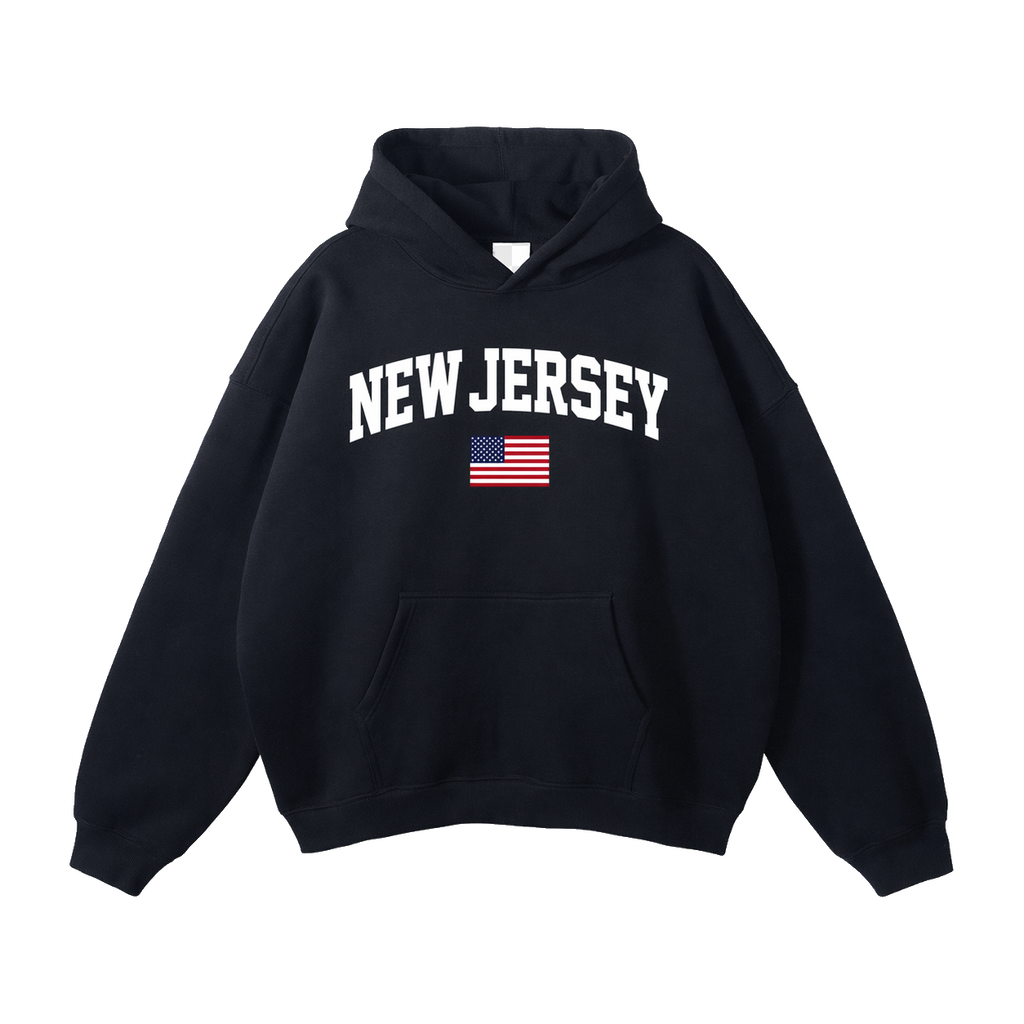 Collection 2 New Jersey Oversize Fleeced Hoodie - Black front