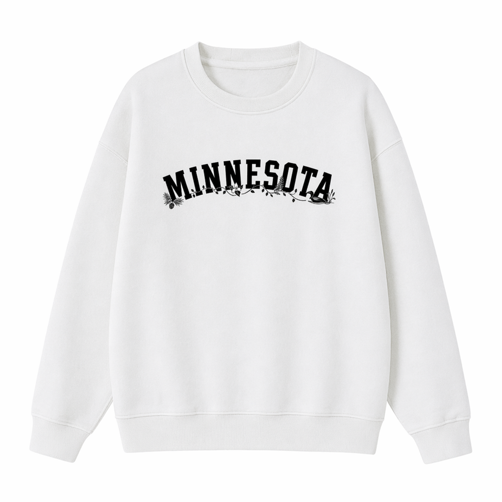 Collection 10 Minnesota Essential Heavyweight Crewneck Sweatshirt - White front