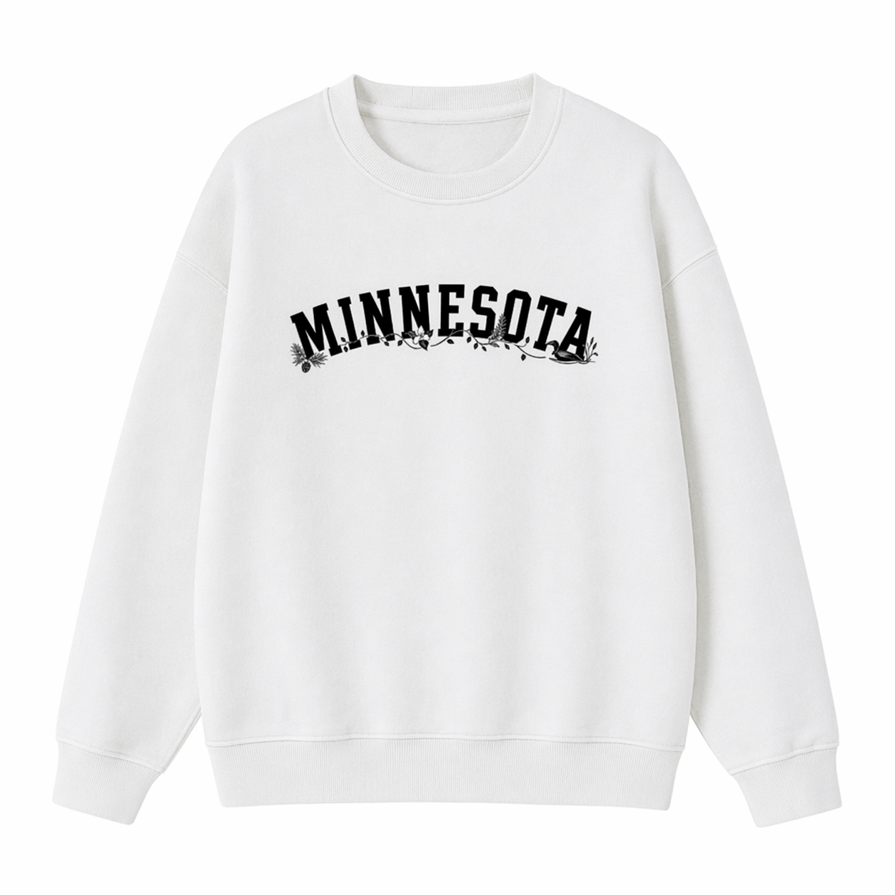 Collection 10 Minnesota Essential Heavyweight Crewneck Sweatshirt - White front