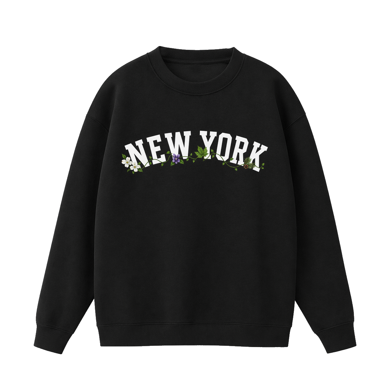 Collection 10 New York Essential Heavyweight Crewneck Sweatshirt - Black front