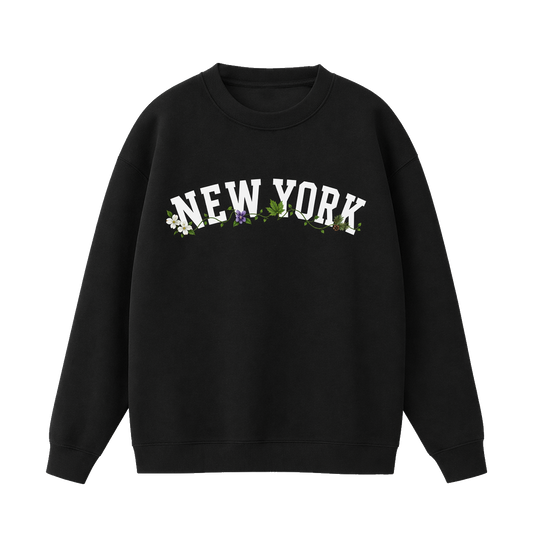 Collection 10 New York Essential Heavyweight Crewneck Sweatshirt - Black front