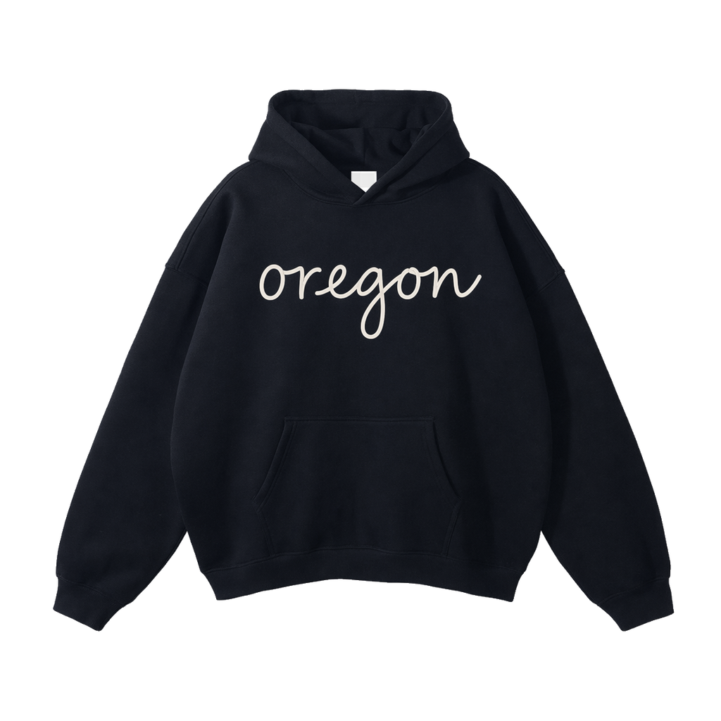 Collection 3 Oregon Oversize Fleeced Hoodie - Black front