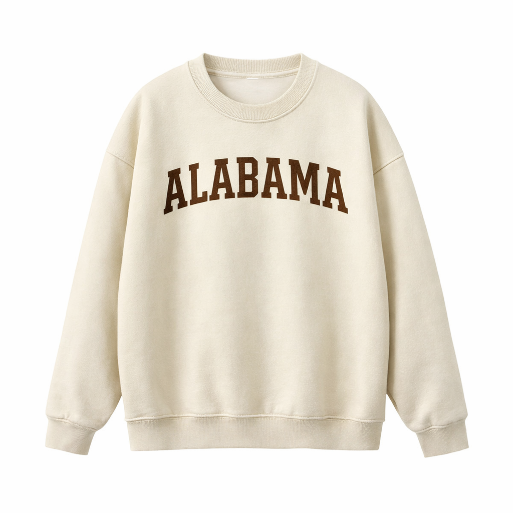 Alabama Essential Heavyweight Crewneck Sweatshirt - Cream front
