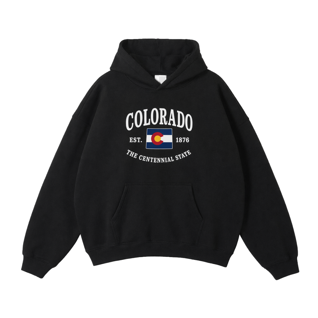 Collection 8 Colorado Oversize Fleeced Hoodie - Black front