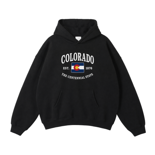 Collection 8 Colorado Oversize Fleeced Hoodie - Black front