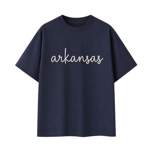Collection 3 Arkansas Essential Cotton T-Shirt - Navy Blue front